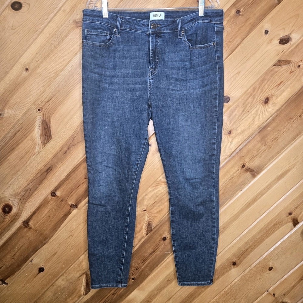 Pistola Jeans Womens 32 Blue Denim Skinny Stretch Style P6731MTW-MDY Mid Rise